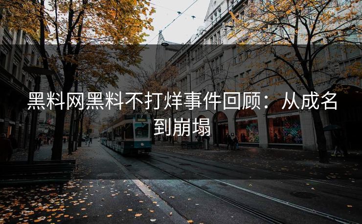 黑料网黑料不打烊事件回顾：从成名到崩塌