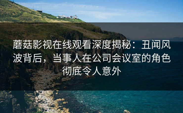 蘑菇影视在线观看深度揭秘：丑闻风波背后，当事人在公司会议室的角色彻底令人意外
