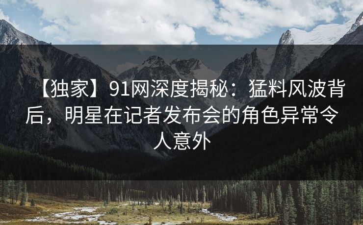 【独家】91网深度揭秘：猛料风波背后，明星在记者发布会的角色异常令人意外