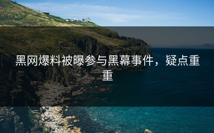 黑网爆料被曝参与黑幕事件，疑点重重